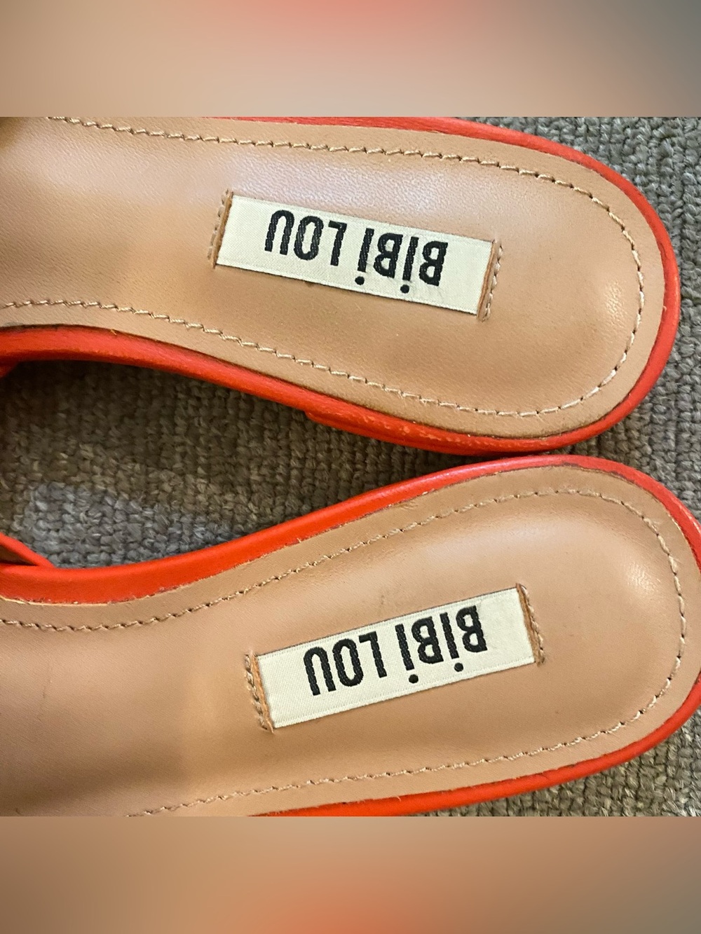 Bibi Lou Holly Flats Leather Open Toe Sandals Burnt Orange Red Slide 7 EU 37 - Picture 10 of 16